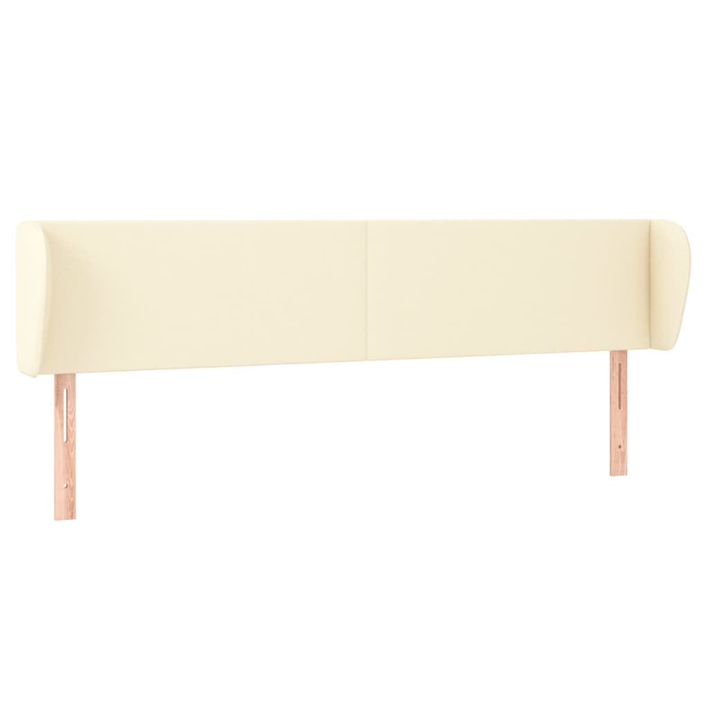 Kopfteil mit Ohren Creme 203x23x78/88 cm Kunstleder